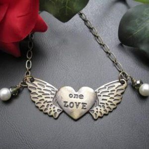 Heart With Wings Love Handmade Necklace